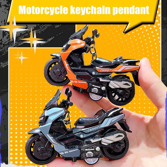 Keychain Pendant Motorbike Charm Zinc Alloy Anti-Detachable Hook Keyring Backpack Accessory Decompression Tool