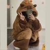 Women Men Adult Capybara Cosplay Costume Robes Kigurumi Onesie Nightgown Halloween Cartoon Pajamas Soft Christmas