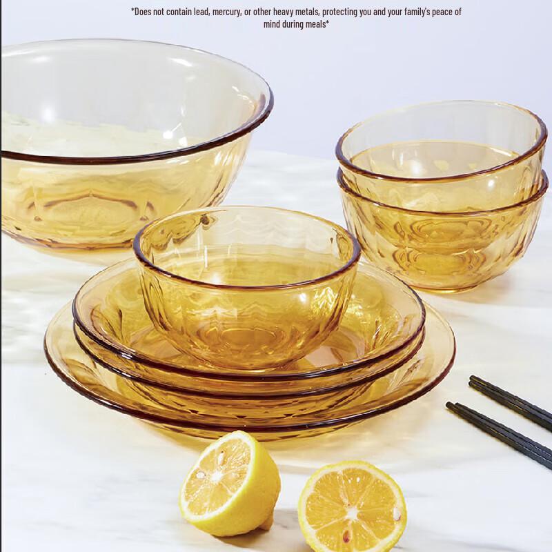 Luminarc Jingpo Amber Glass 12-Piece Tableware Set