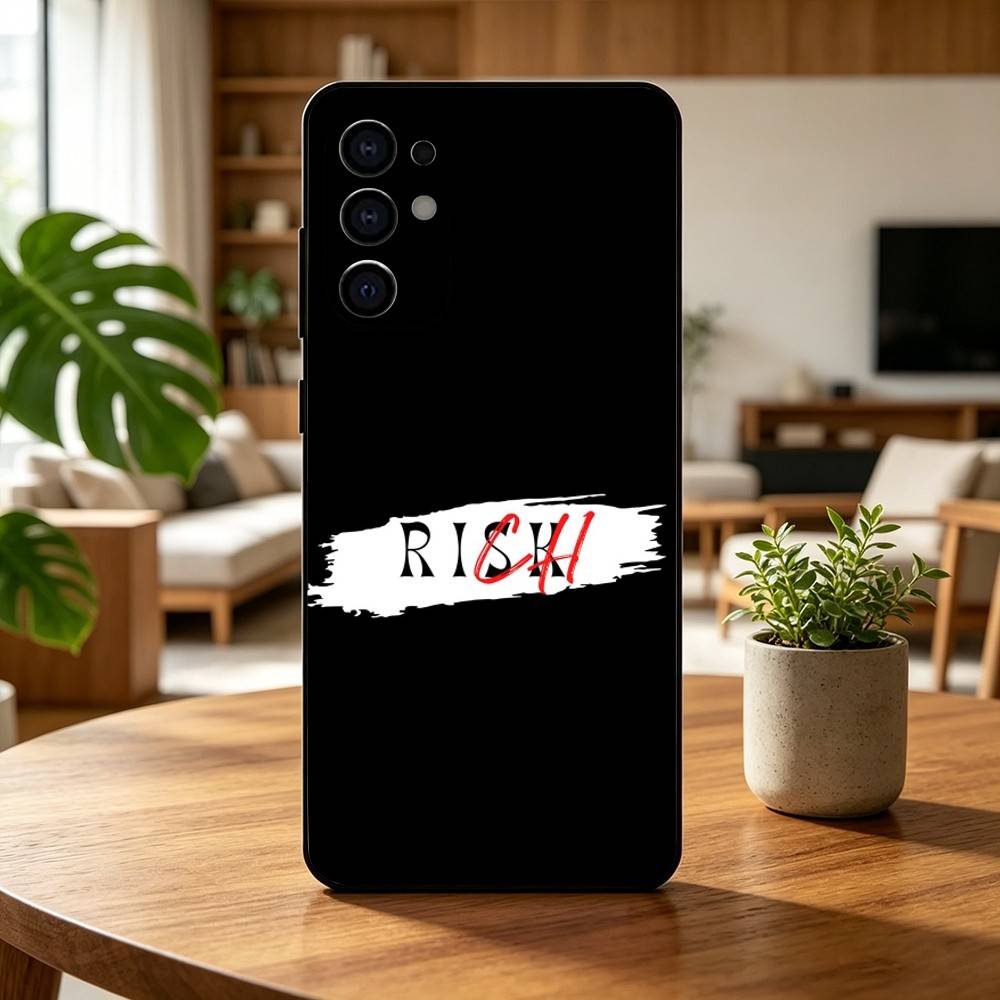 Дневной трейдер РИСК БОГАТЫЙ Чехол для телефона для Samsung S25,S24,S21,S22,S23,S30,Ultra,S20,Plus,Fe,Lite,Note,10,Черный Чехол
