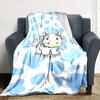 1pc cow pattern blanket Lightweight Flannel Throw for Sofa Bed Travel Camping Livingroom Office Couch Chair