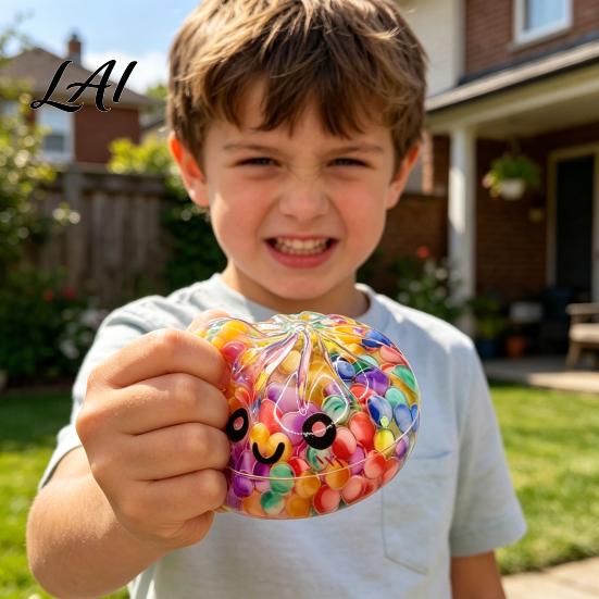 Squeeze Toy for Adults Soft Durable TPR with Sequins Stress Relief Ball Portable Baozi Shape Party Game Adult Hand Therapy