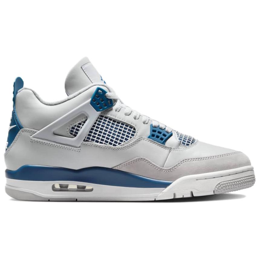 Кроссовки унисекс Air Jordan 4 Retro Military Blue 2024 кремово-белые нейтрально-серые FV5029-141