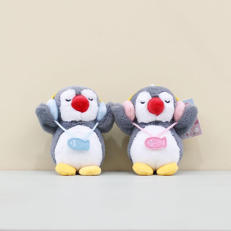 Adorable Plush Penguin Keychain Cute Cartoon Headphone Holder Fluffy Doll Accessory