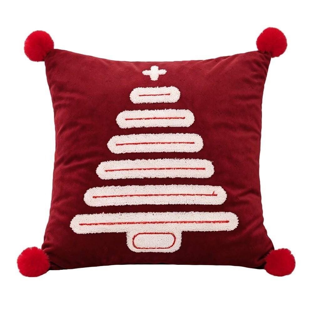 Cartoon Santa Claus Holiday Cushion Cover Elk Snowman Pillow Case Festive Plush Cushion Cover Gift
