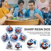 Dragon Eye Resin Dice Set - 7Pcs, Pointed Corner, Rotating, Wide Application, Versatile for DND and Board Games