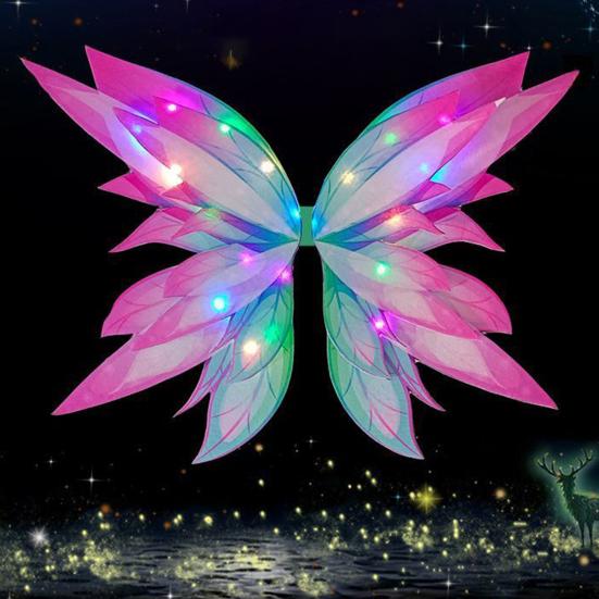 Очаровательные светящиеся крылья бабочки, светящийся костюм феи, подарок для косплея, универсальное светящееся крыло для девочек