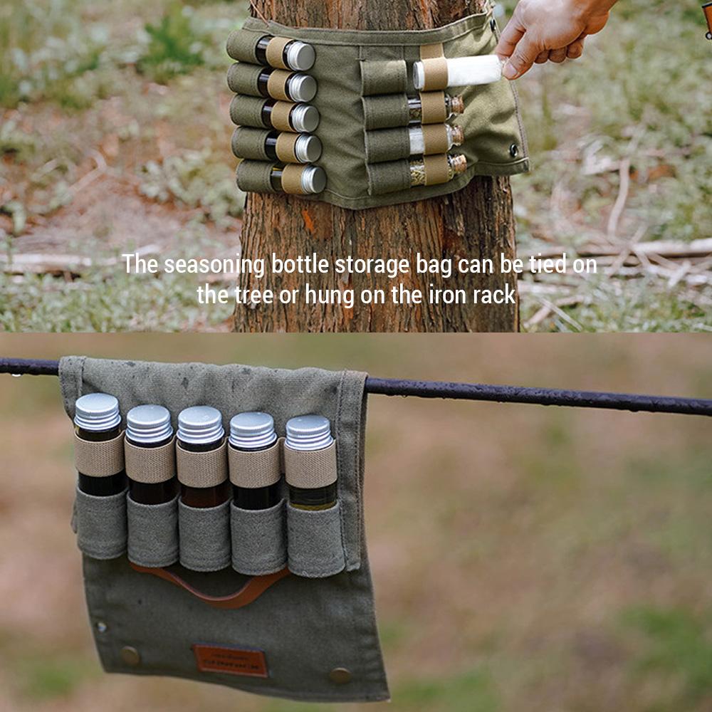 Сумка для хранения бутылок для приправ на открытом воздухе, дорожный держатель для специй с бутылкой для специй для кемпинга, пешего туризма