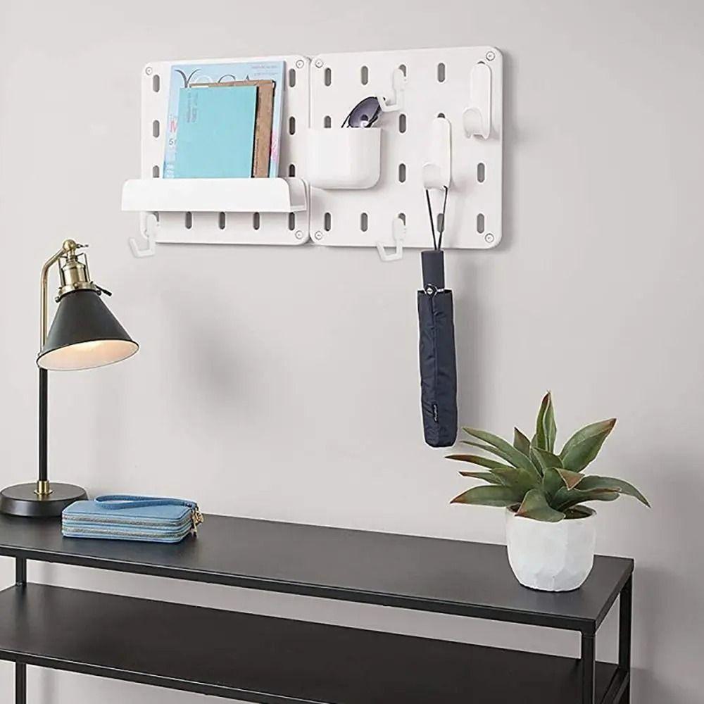 10Pcs Black/White/Grey Hole Board Hook J Shape Storage Rack Multifunctional Peg Board Hook  for Home