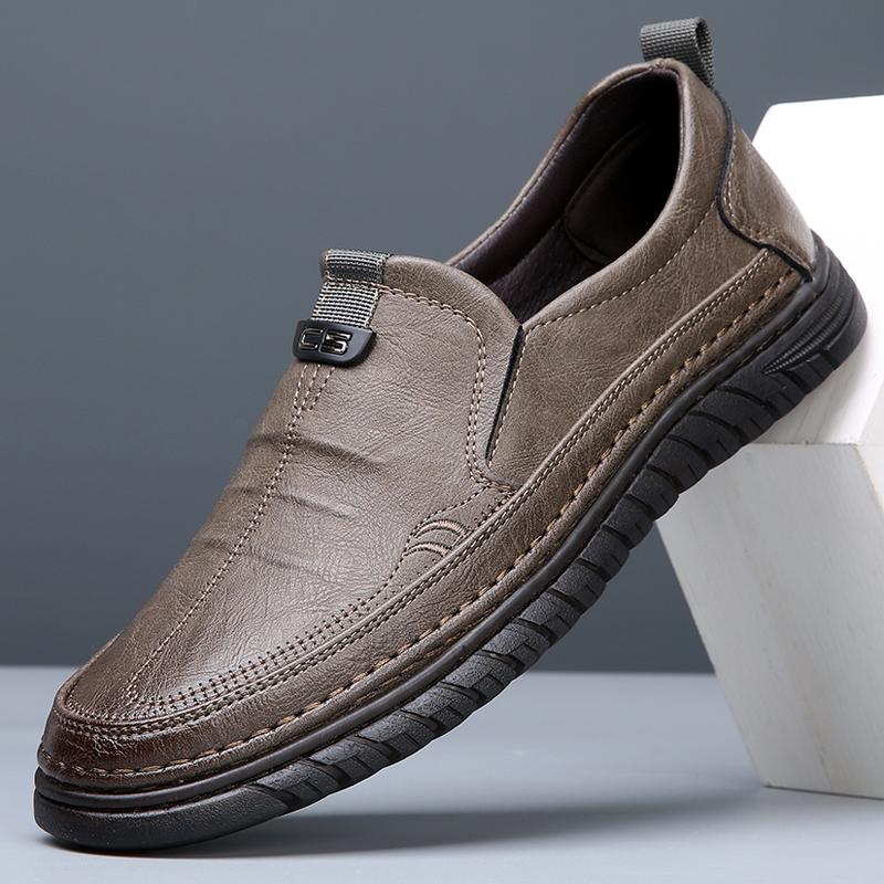 Мужские повседневные мокасины слипоны кожаные туфли модные мужские мокасины мягкие дышащие туфли удобные ленивые туфли на плоской подошве мокасины