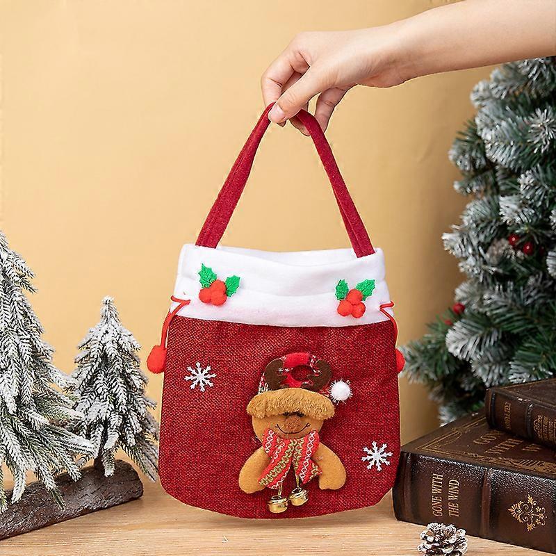 Christmas velvet candy bag gift non-woven Christmas old man snowman deer bear with light red peace fruit apple apple bag old man