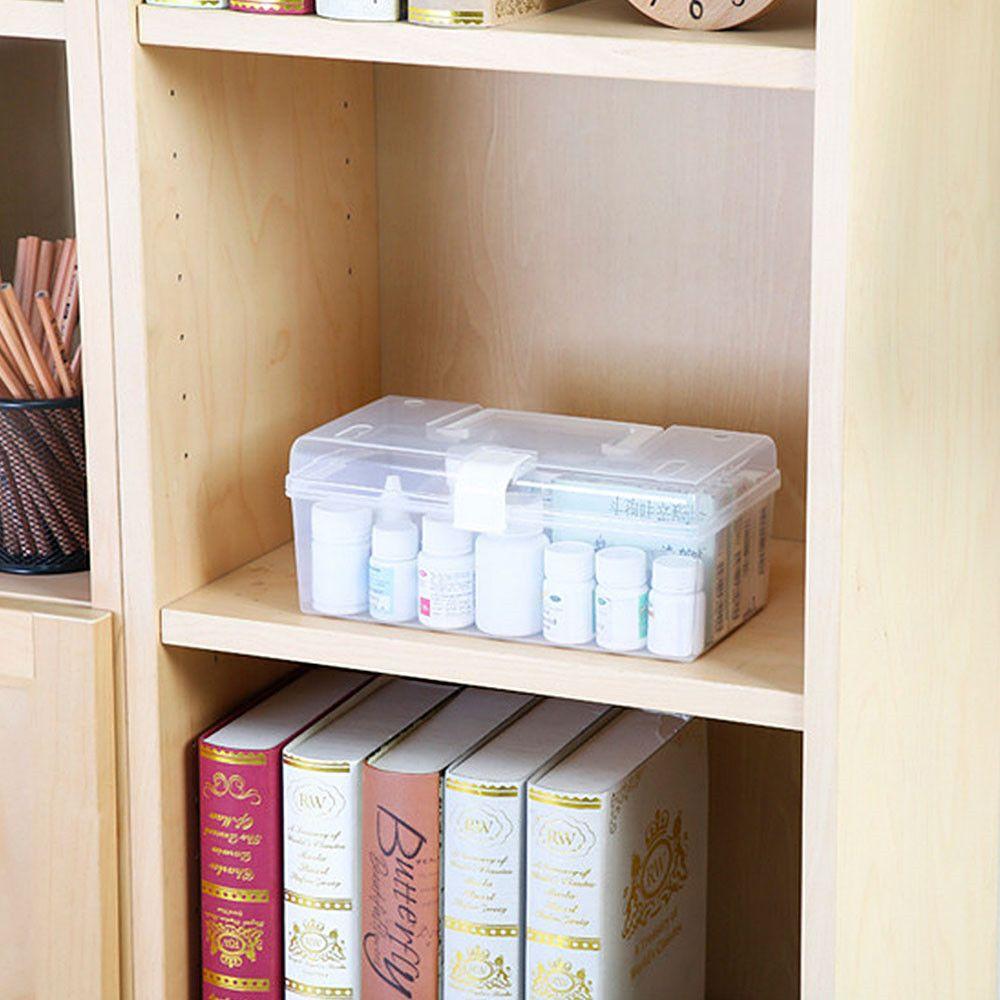 Transparent Dust-proof Household Sundries Holder Mask Storage Box Medicine Chest With Handle