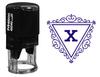 Printtoo Self Inking Trinagle Swirl Border X Alphabet MonogramInitial R-40 Rubber Stamp Office