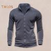 Men Jacket Autumn Winter Stand Collar Long Sleeve Zipper Closure Coat with Pockets Solid Color Sport Outwear