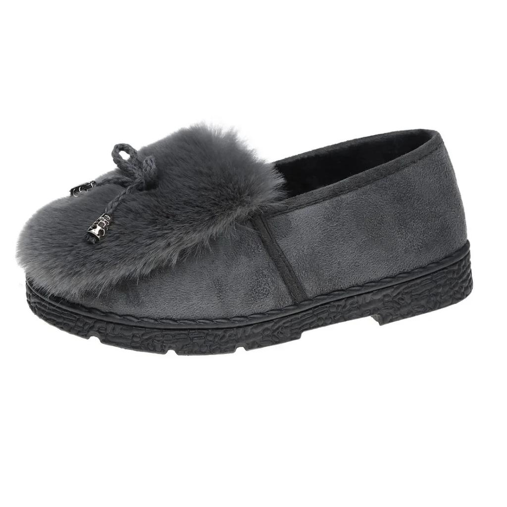 Женские пушистые меховые зимние сапоги с леопардовым принтом на плоской подошве, утолщенные плюшевые хлопковые подкладки, женские теплые ботильоны