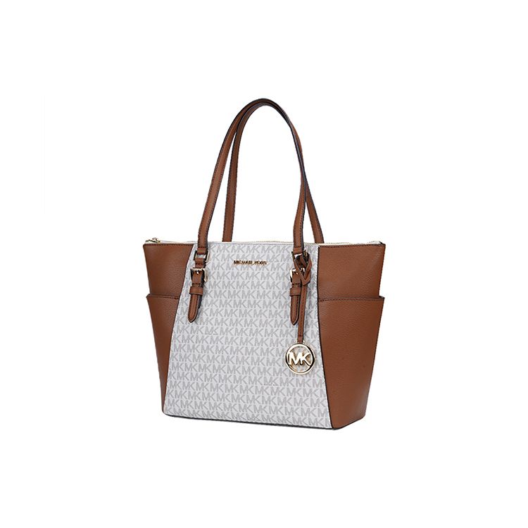Michael Kors Mk Charlotte Монограмма Дорожная Сумка-Тоут на Молнии Женская тоут Ванильный 35T0GCFT3B-VANILLA