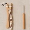 DIY Weaving Kit Wooden Knitting Fork Braiding Tools 4 Set Includes Braider Lucet for Curved Needle And Big Eye Rug Making Bracelet Necklace Gift