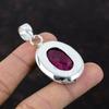 Граненый Кашмирский рубиновый кулон Кулон из натурального драгоценного камня Подвеска из стерлингового серебра 925 пробы Достойный кулон ручной работы Овальный камень Рубиновые украшения для подарка