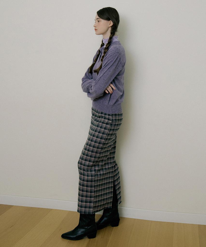 Riorg Eot Soft Check Maxi Skirt Pink Green