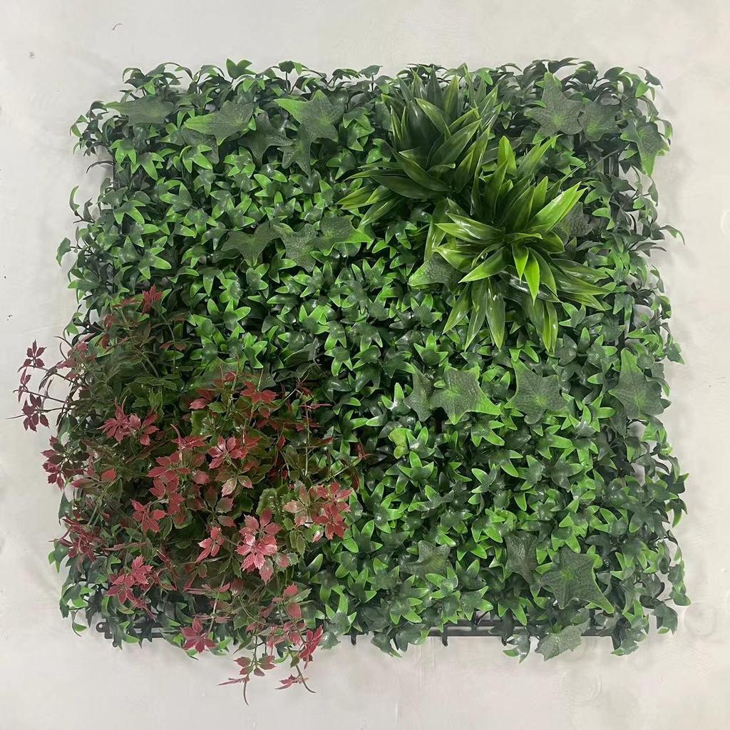 50×50cm Artificial Green Plant Wall - Plastic Vertical Garden, Fake Flower Wall, Synthetic Turf Background
