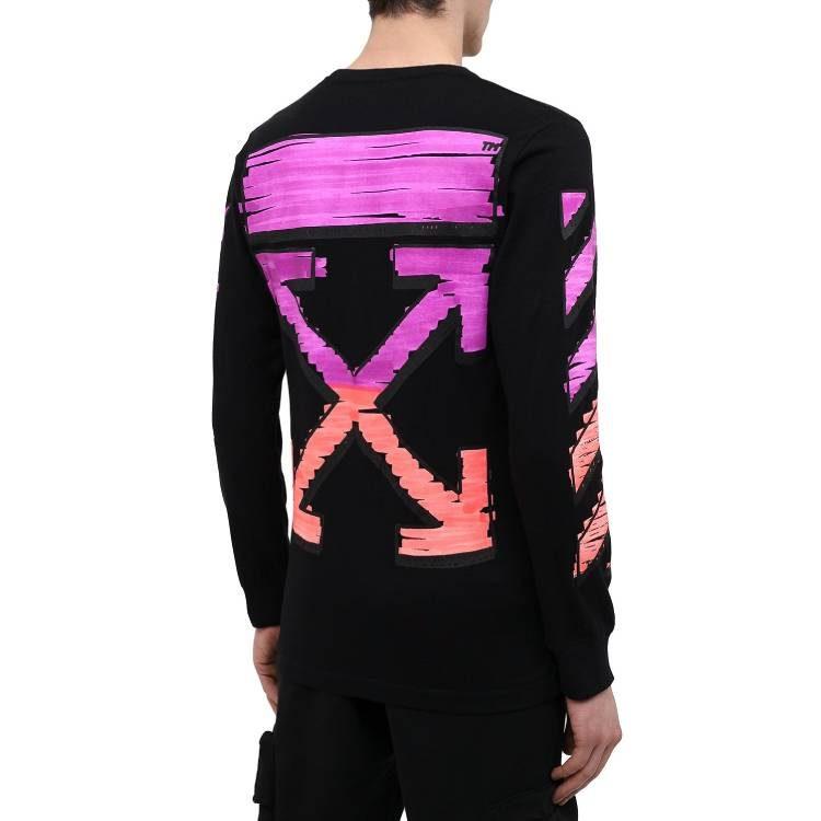 OFF WHITE Лонгслив в диагональную полоску OMAB001R21JER0031032