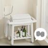 Corner Shower Stool Bench Seat Spa Bath Chair with Storage Shelf Organizer Resistant Easy