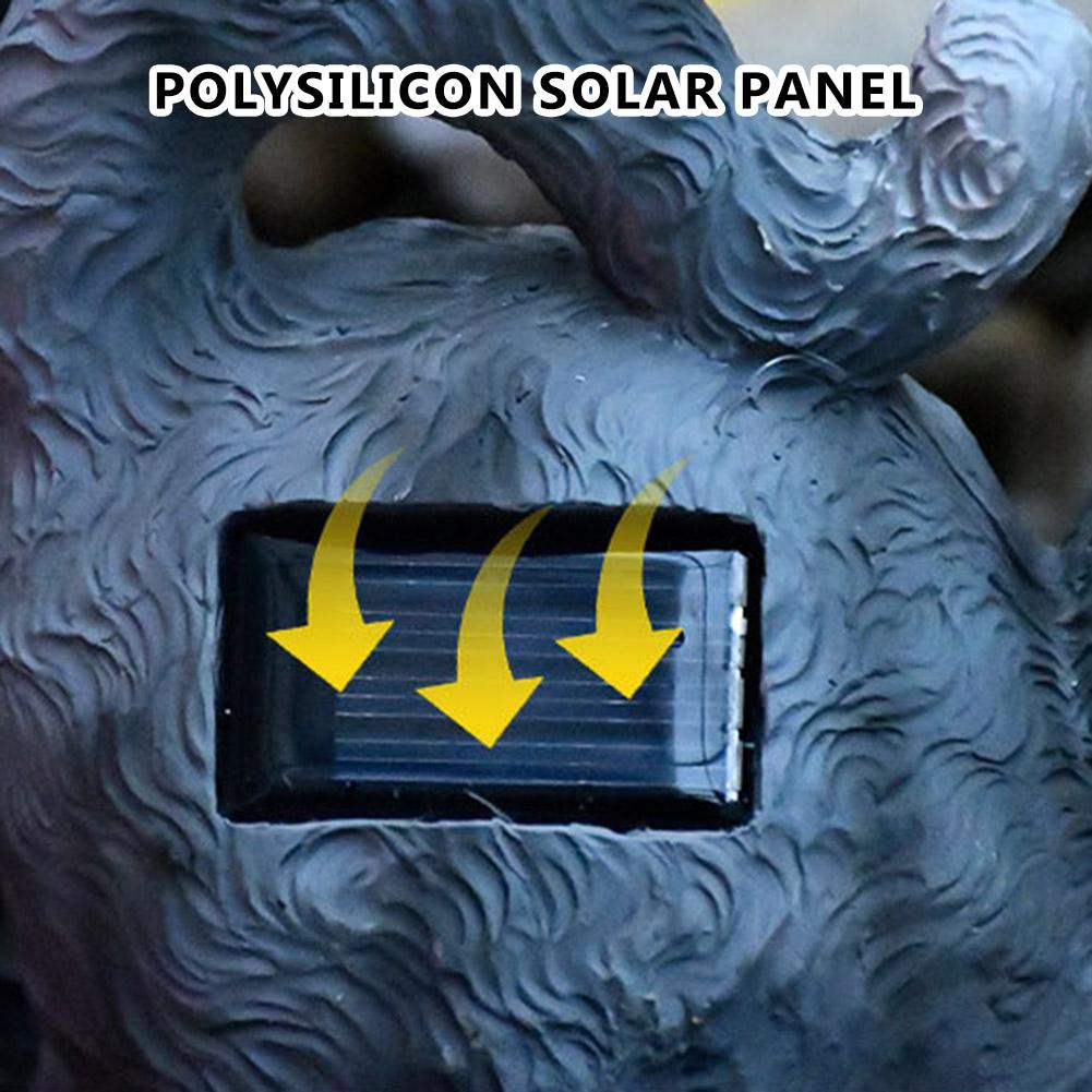 Садовая статуя кота на солнечной батарее Милая фигурка кота и бабочки Подарок на новоселье Садовая статуя на солнечной батарее Украшение газона в виде кота для двора, патио