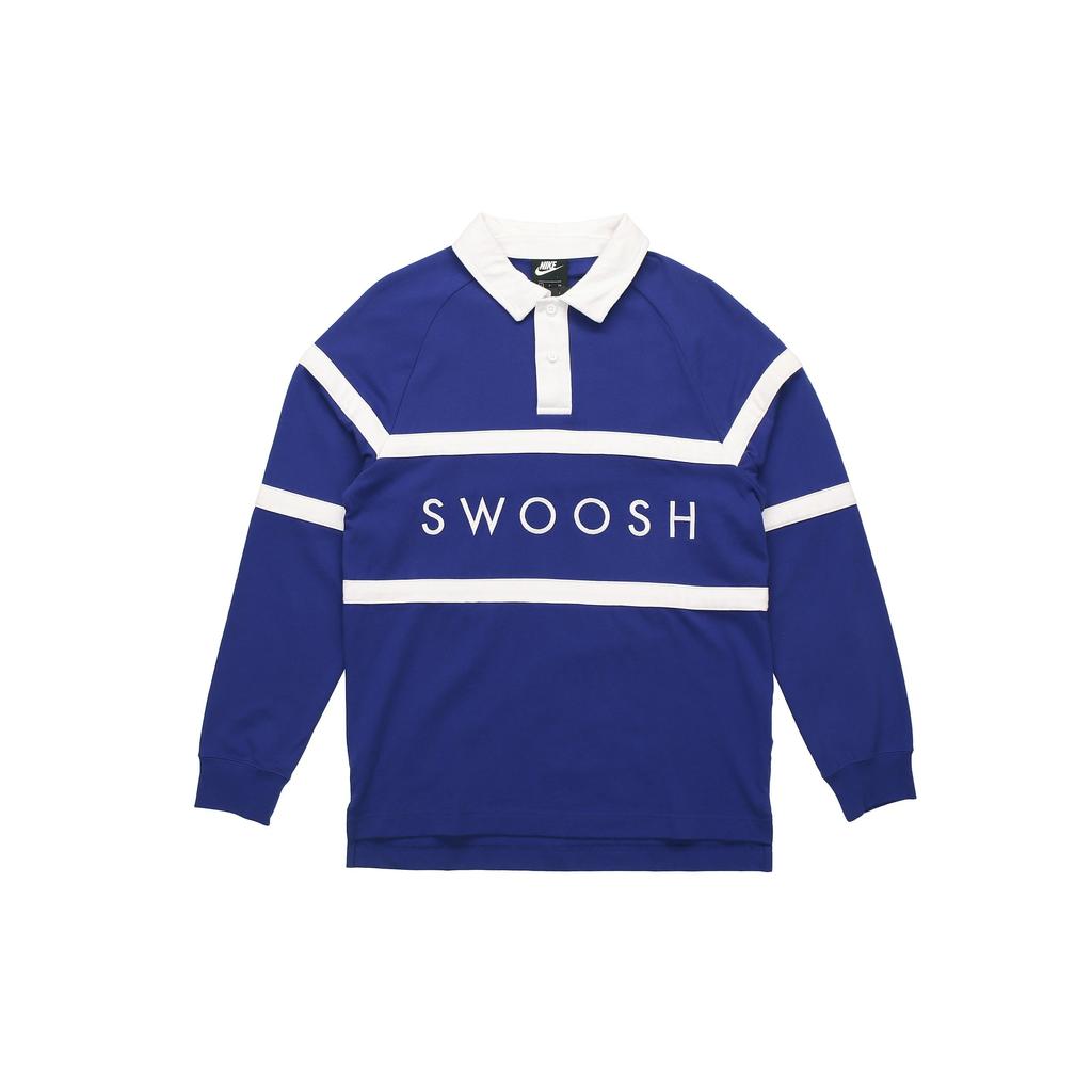 Nike NSW Swoosh Rugby Polo Shirt Men Tops Blue CV0170-455