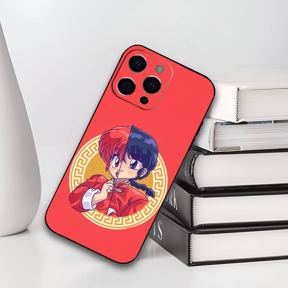 R-Ranma1 2 Чехол для телефона для iPhone 17,16,15,14,13,12,11 Plus,Pro Max,XS,Мягкий черный чехол