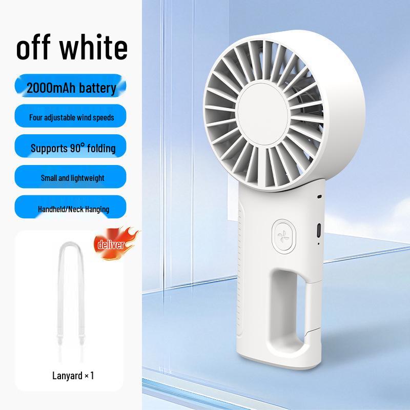 2026 New Portable USB Neck Hanging Handheld Fan with Charging Carabiner
