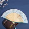 Chinese Style Art Craft Ornament Folding Fan Performance Props Floral Pattern Silk Cloth Multiple Colors Chic Gift Accessories