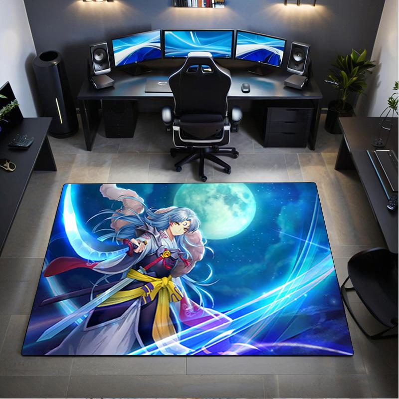 Sesshoumaru  Carpet Office Decorative Carpet For Living Room Bedroom Door Mat Floor Rug Computer Chair Area Rug perfect holiday gift