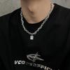 Унисекс, европейский и американский хип-хоп, двухслойное ожерелье с подвеской из титановой стали и циркония, цепочка на ключицу в холодном стиле