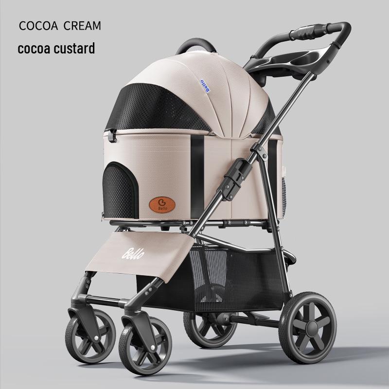 Прогулочная коляска для домашних животных с универсальными колесами и дождевиком для маленьких собак