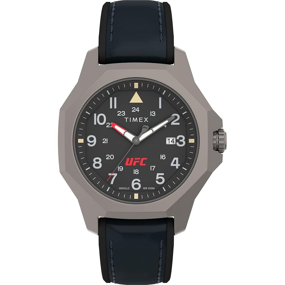 Мужские кварцевые часы Timex UFC, водонепроницаемость 10 АТМ, минеральное стекло, черный циферблат