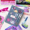 Denim Cover Notebook Binder A5 Size Y2K Kpop Loose Leaf Book With Pen Pocket 100 Sheets Line Grid DIY Diary Album