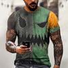 Halloween T Shirt Men's Casual Round Neck Blood Splatter Pattern Tops Horror Bloody Printed Short Sleeve Tops