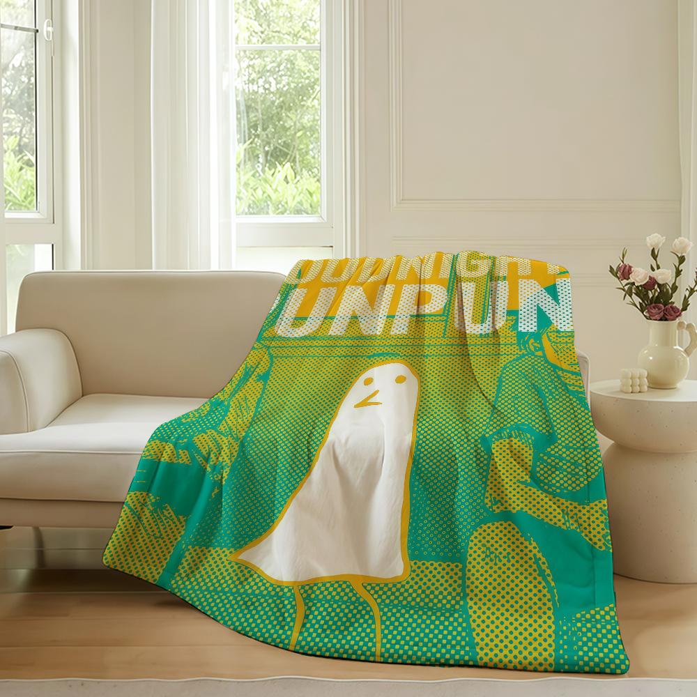 Мультяшное одеяло Goodnight Punpun для дивана, офиса, кровати, самолета, путешествий, сна, чтения, отдыха, кемпинга. Мягкое и теплое.
