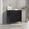 VidaXL Commode Black 75x35x70 Cm Solid Recycled Pine Wood 349926
