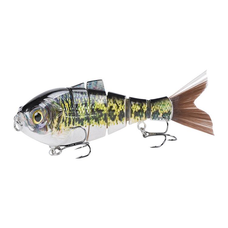 128Mm/45G Six-Section Fishing Simulation Hairy Tail Luya Bait Sea Fishing Luya Bait Hard Bait Luya Bait