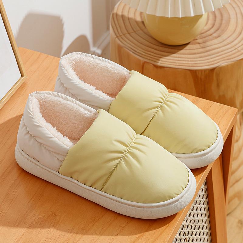 Зимние нескользящие плюшевые тапочки 2024 года – теплый хлопок для мужчин и женщин