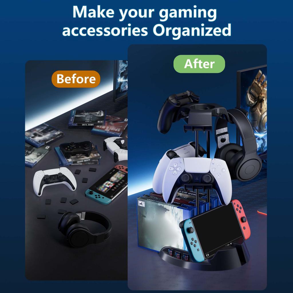 Стойка для хранения игровой консоли, двухуровневая ручка, органайзер для контроллера, держатель дисплея