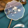 Floral Pattern Silk Fan with Tassels Pendant Tuan Fan  Photography Prop