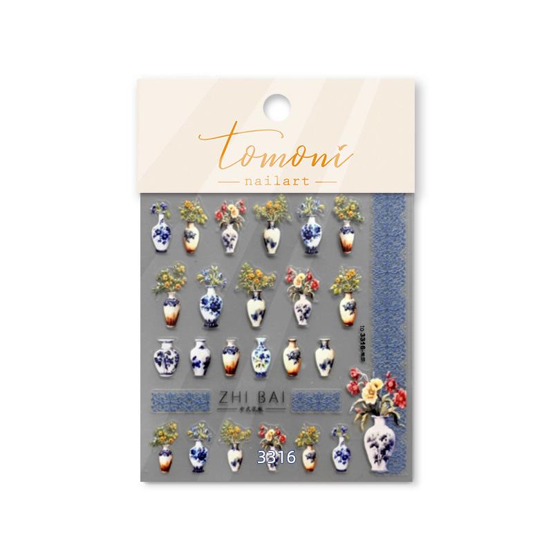 Тонкая жесткая наклейка для ногтей «Камелия» для самостоятельного изготовления украшений, самоклеящаяся