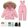 Winter Down Jacket and Pants Set for Toddler Boys and Girls – 90% White Duck Down, Windproof Warm Outerwear, 1–6Y
