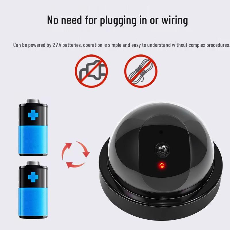 Внутренняя фиктивная камера безопасности с клейкой лентой и подсветкой - Идеально для девушек, живущих одних