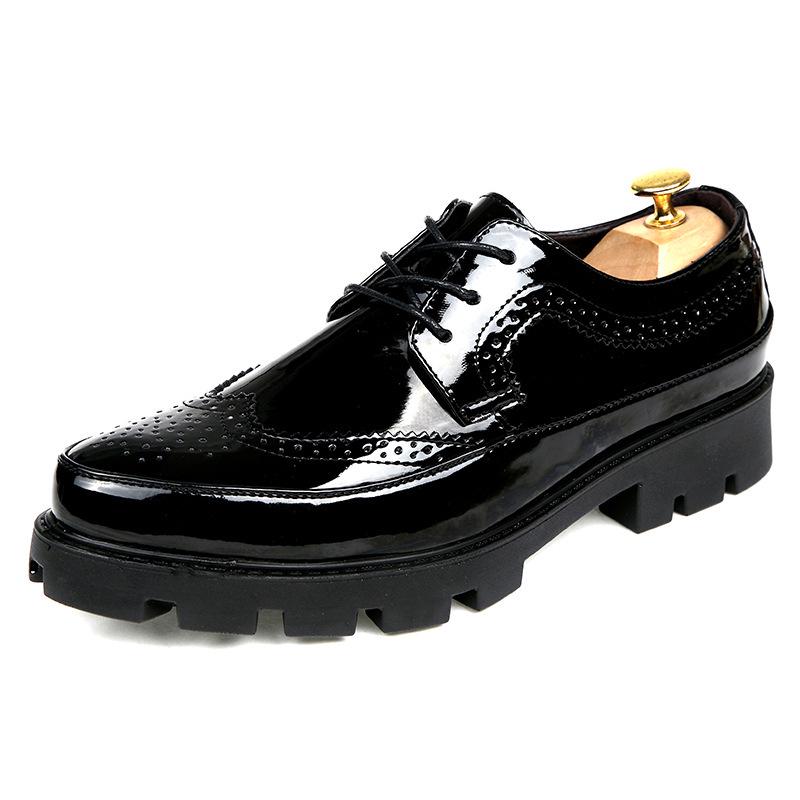 Men's Pointed Toe Leather Formal Shoes - Height Increasing, Thick Sole, Ideal for Business, Casual, or Wedding Wear.