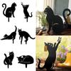 Creative Iron Art Black Cat Statues Garden Ornaments Cats Figurine Silhouette Ground Plug Sculpture Outdoor Yard Lawn Decoration