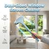 Window Screen Cleaning Brush,Upgraded 2 in 1 Mesh Cleaner Brush,Window Screen Cleaner Tool with Squeegee,Multifunctional Screen Brush,Double Sided Wet