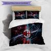 AC Milan Pattern Printed 3PCS Bedding Set Soft Skin-Friendly Washable Duvet Cover & Pillowcases Set All Season Bedroom